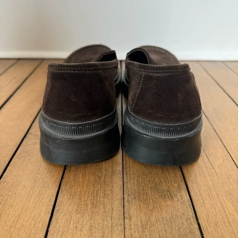 To Boot New York Adam Derrick Brown Suede Lug Sole Loafers 7